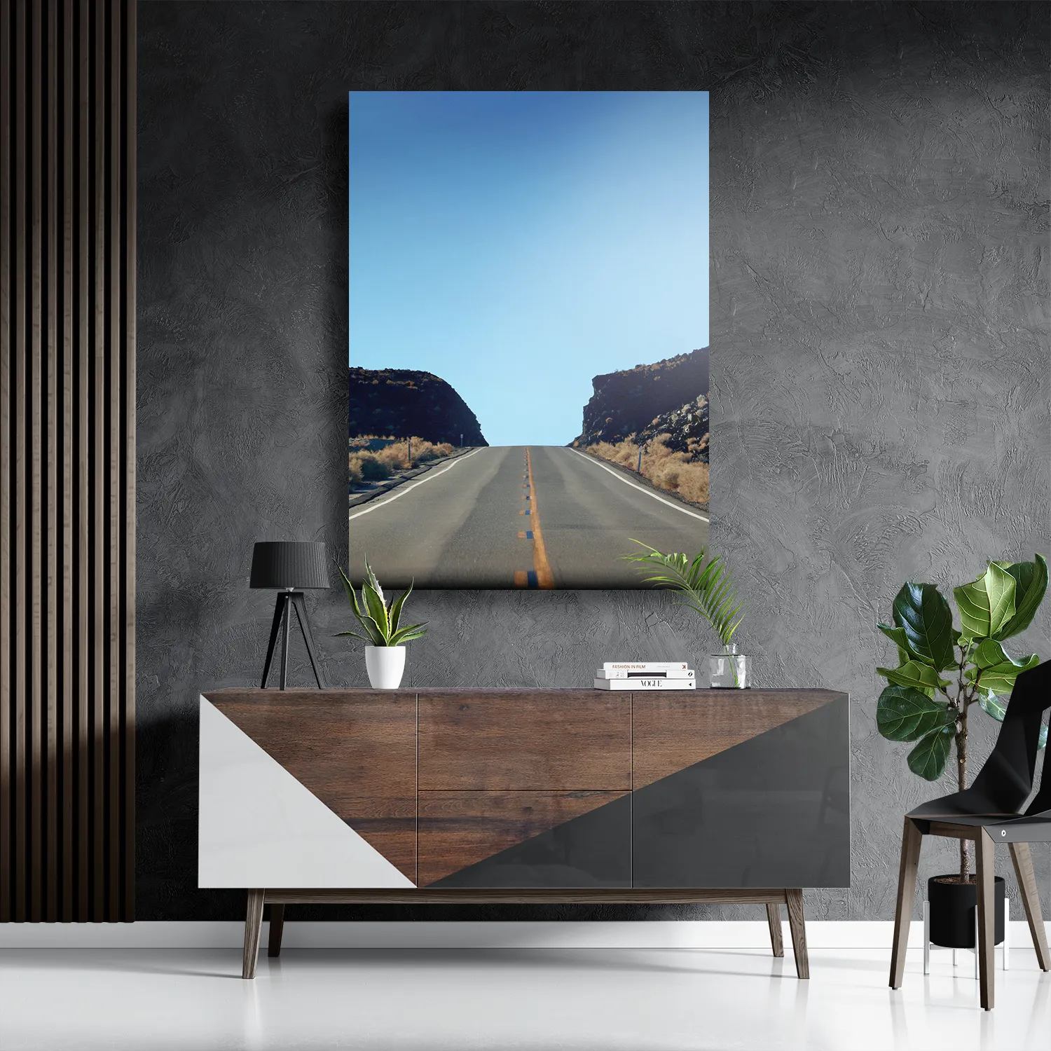 Schilderij Eindeloze weg Rechthoek Verticaal Template DB 50 70 Verticaal Natuur 4 3