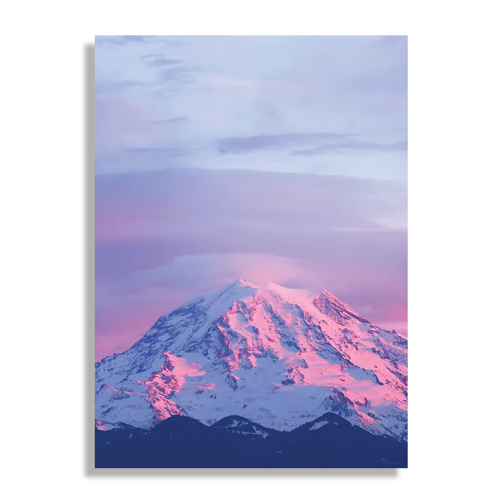 Schilderij Natuurlijke zons ondergang op witte berg Rechthoek Verticaal Template DB 50 70 Verticaal Natuur 41 1