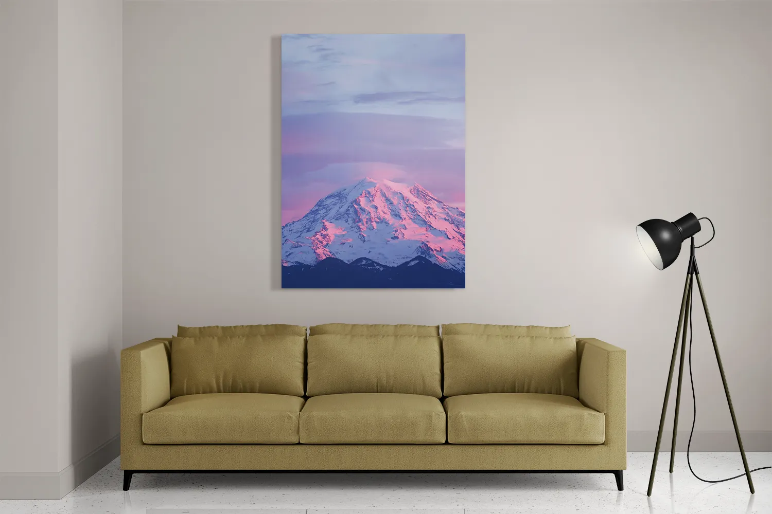 Schilderij Natuurlijke zons ondergang op witte berg Rechthoek Verticaal Template DB 50 70 Verticaal Natuur 41 2