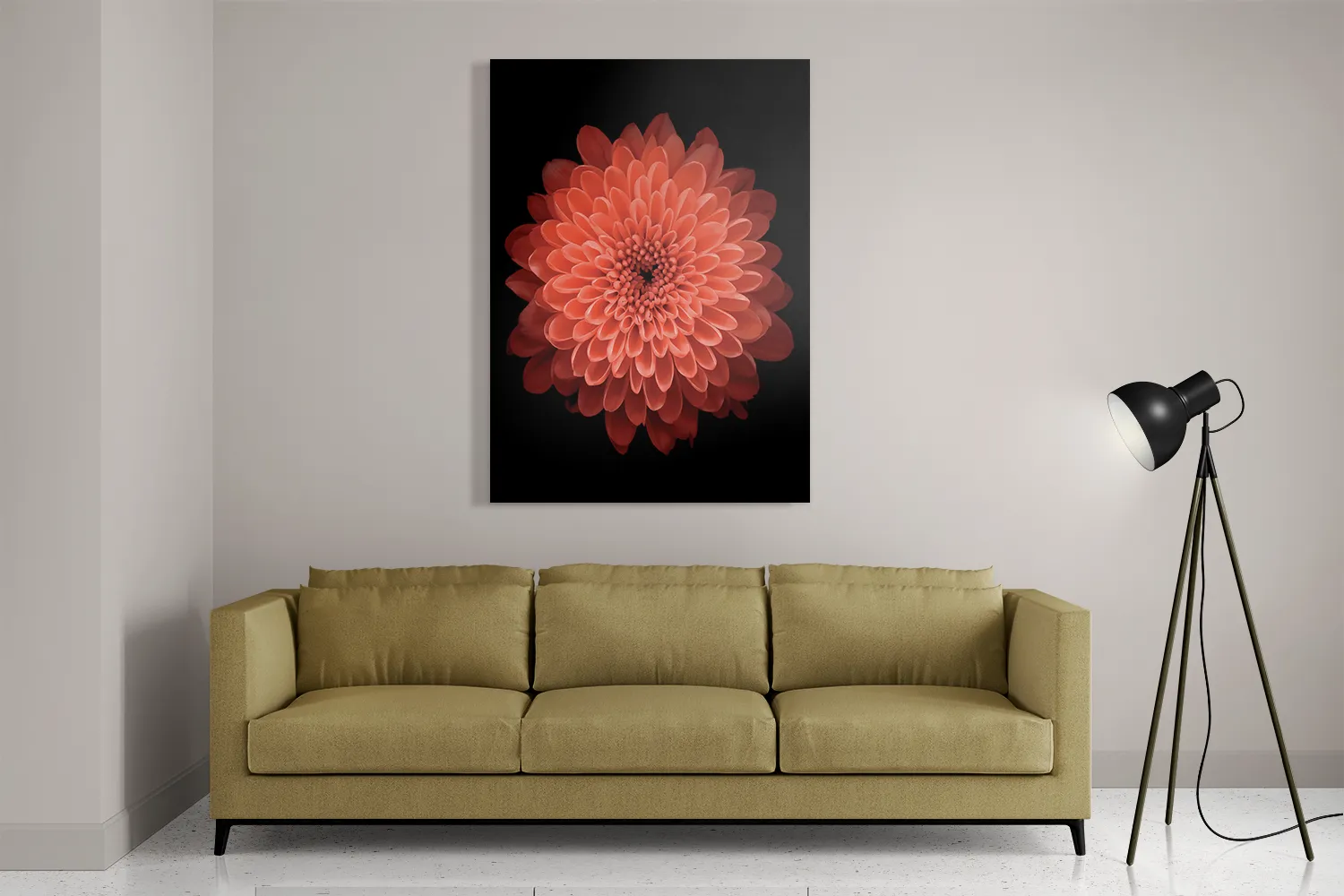 Schilderij Oranje Dahlia Rechthoek Verticaal Template DB 50 70 Verticaal Natuur 53 2