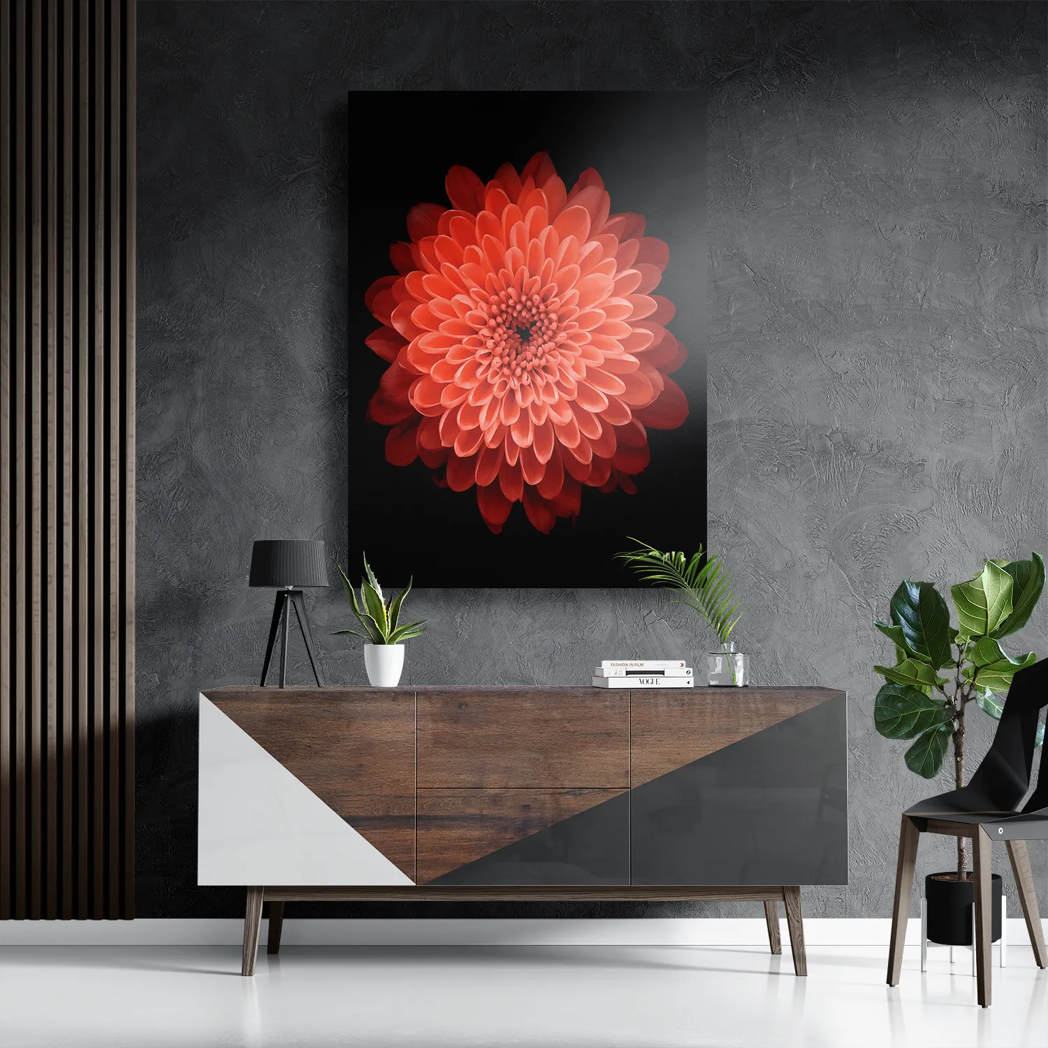 Schilderij Oranje Dahlia Rechthoek Verticaal Template DB 50 70 Verticaal Natuur 53 3