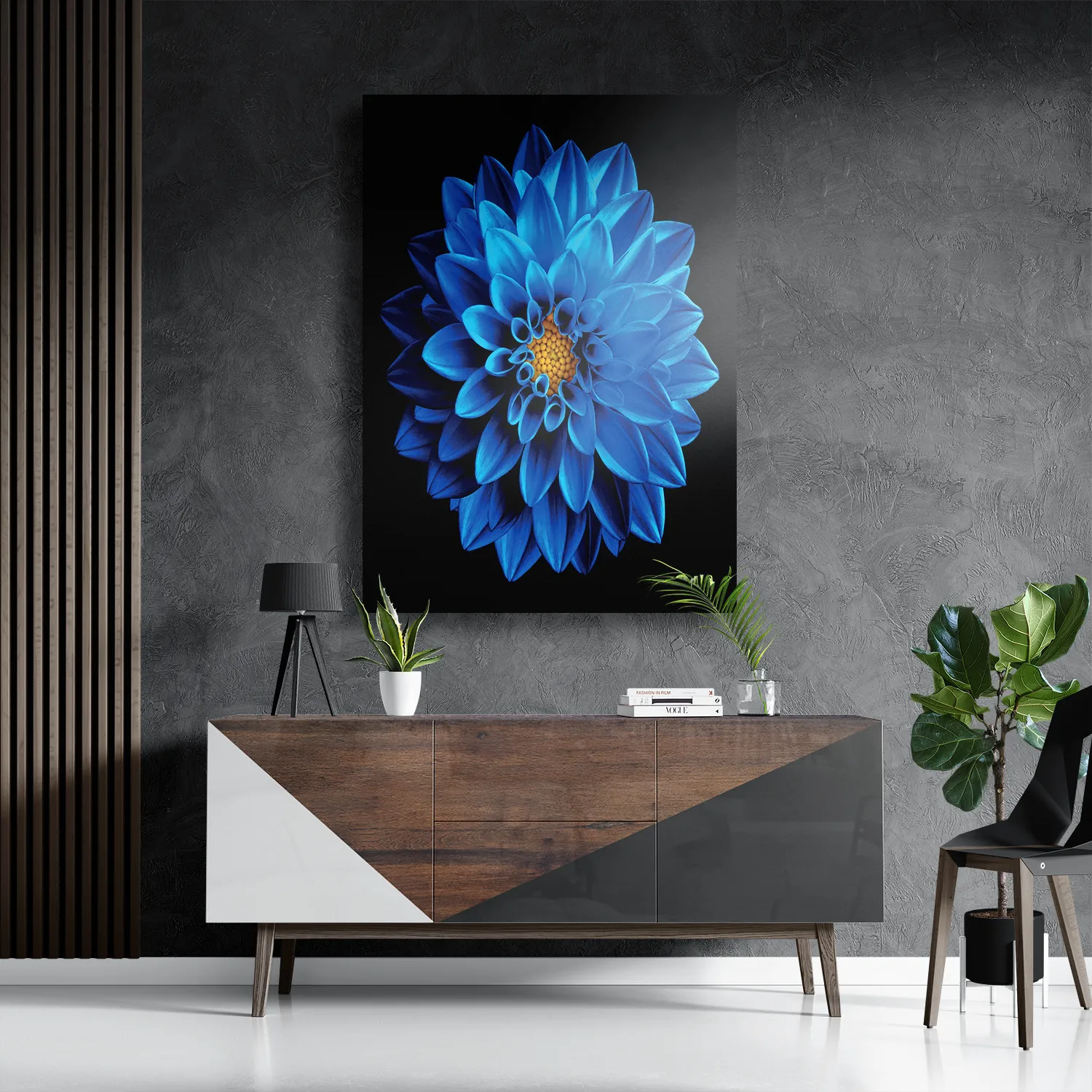 Schilderij Blauwe Dahlia Rechthoek Verticaal Template DB 50 70 Verticaal Natuur 54 3