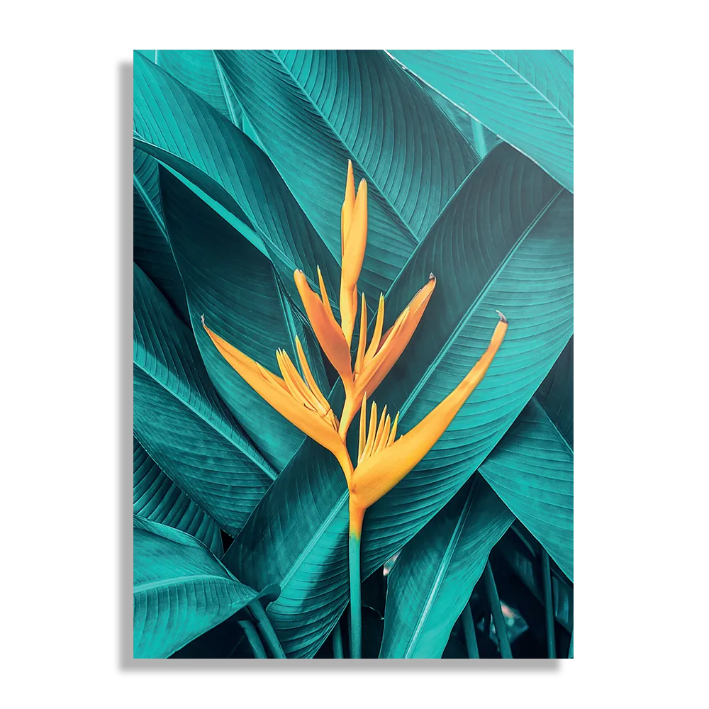 Template_DB_50-70_Verticaal_Natuur_91-1 Schilderij Gele bloem in een blauw bladerdeken Rechthoek Verticaal Template DB 50 70 Verticaal Natuur 91 1