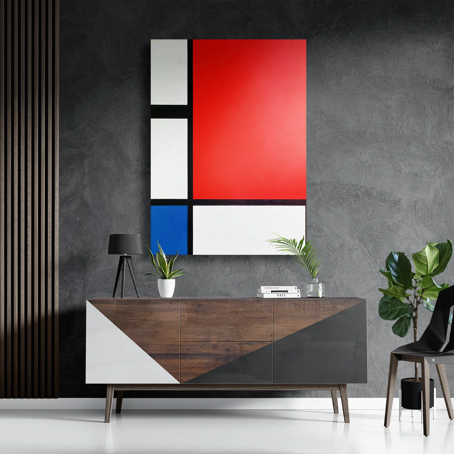 Template_DB_50-70_Verticaal_Om_1-3 Schilderij Mondriaan de rode rechthoek Rechthoek Verticaal Template DB 50 70 Verticaal Om 1 3