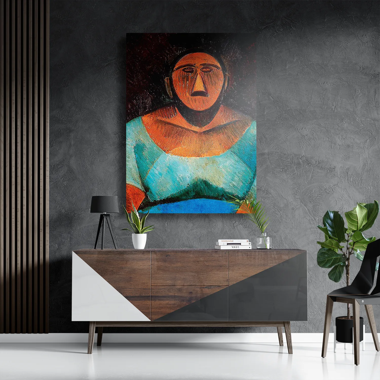 Schilderij Picasso Boerin 1908 Rechthoek Verticaal Template DB 50 70 Verticaal Om 16 3