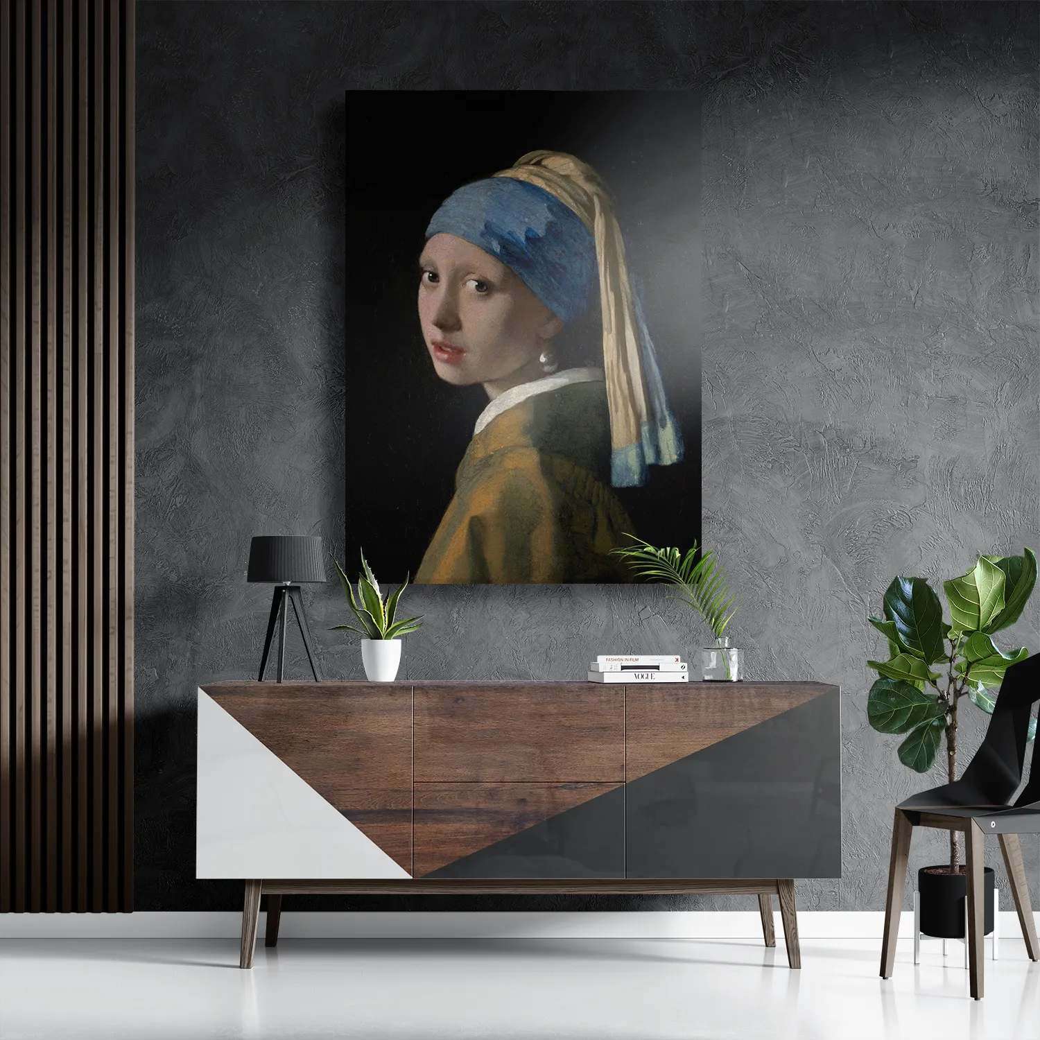 Schilderij Johannes Vermeer Meisje met de parel 1665-1167 Rechthoek Verticaal Template DB 50 70 Verticaal Om 2 3