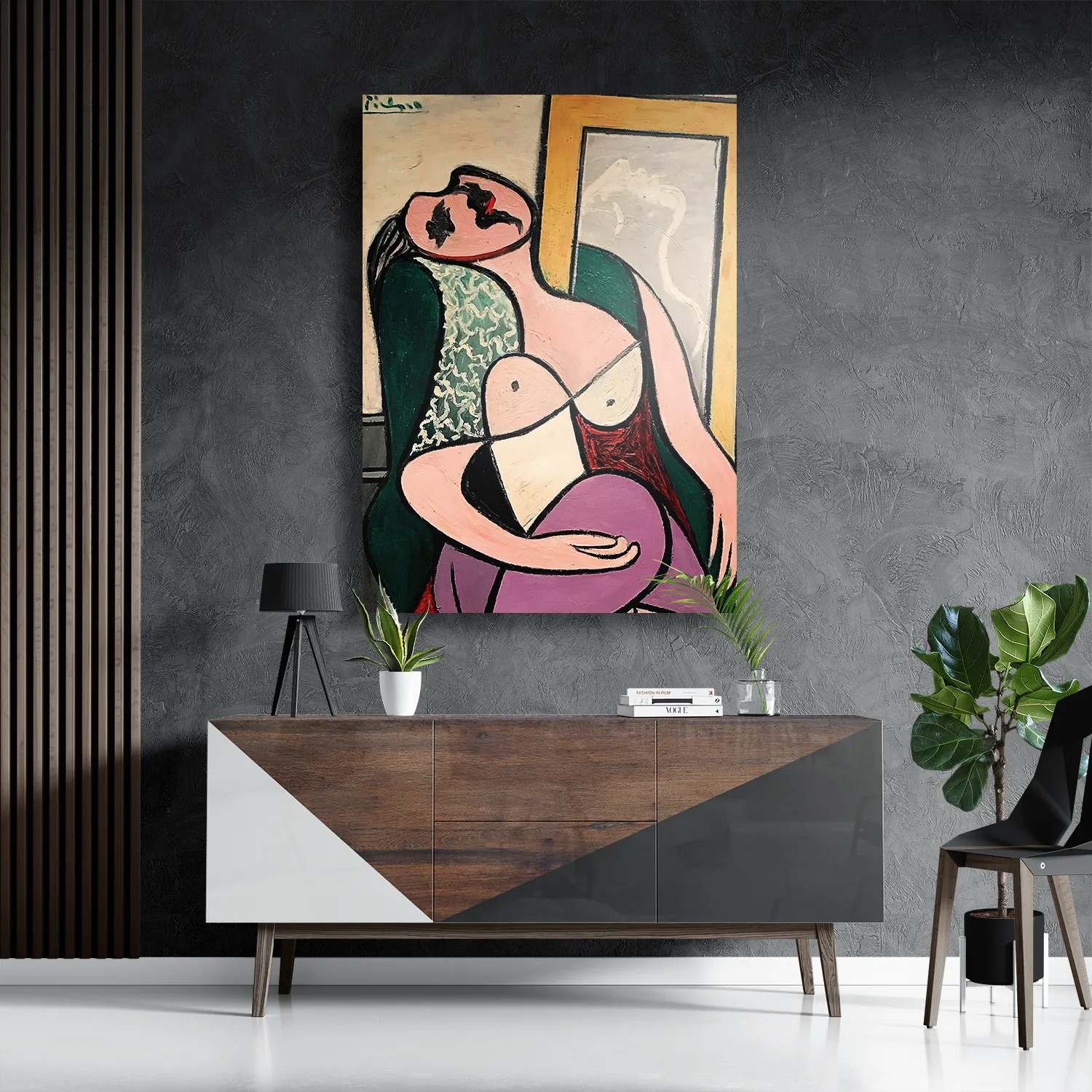 Schilderij Picasso Meisje kijkend naar een spiegel 1932 Rechthoek Verticaal Template DB 50 70 Verticaal Om 20 3