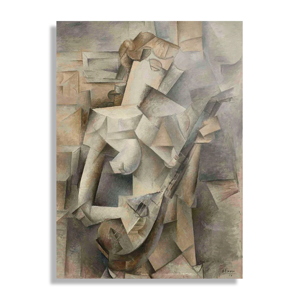 Schilderij Picasso Meisje met een mandoline 1910 Rechthoek Verticaal Template DB 50 70 Verticaal Om 21 1