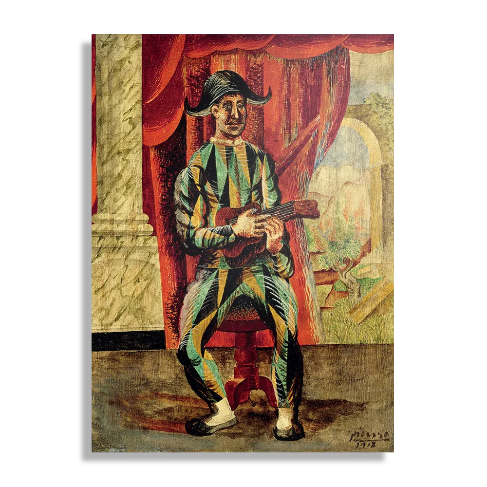 Template_DB_50-70_Verticaal_Om_23-1 Schilderij Picasso Harlekijn met een gitaar 1918 Rechthoek Verticaal Template DB 50 70 Verticaal Om 23 1