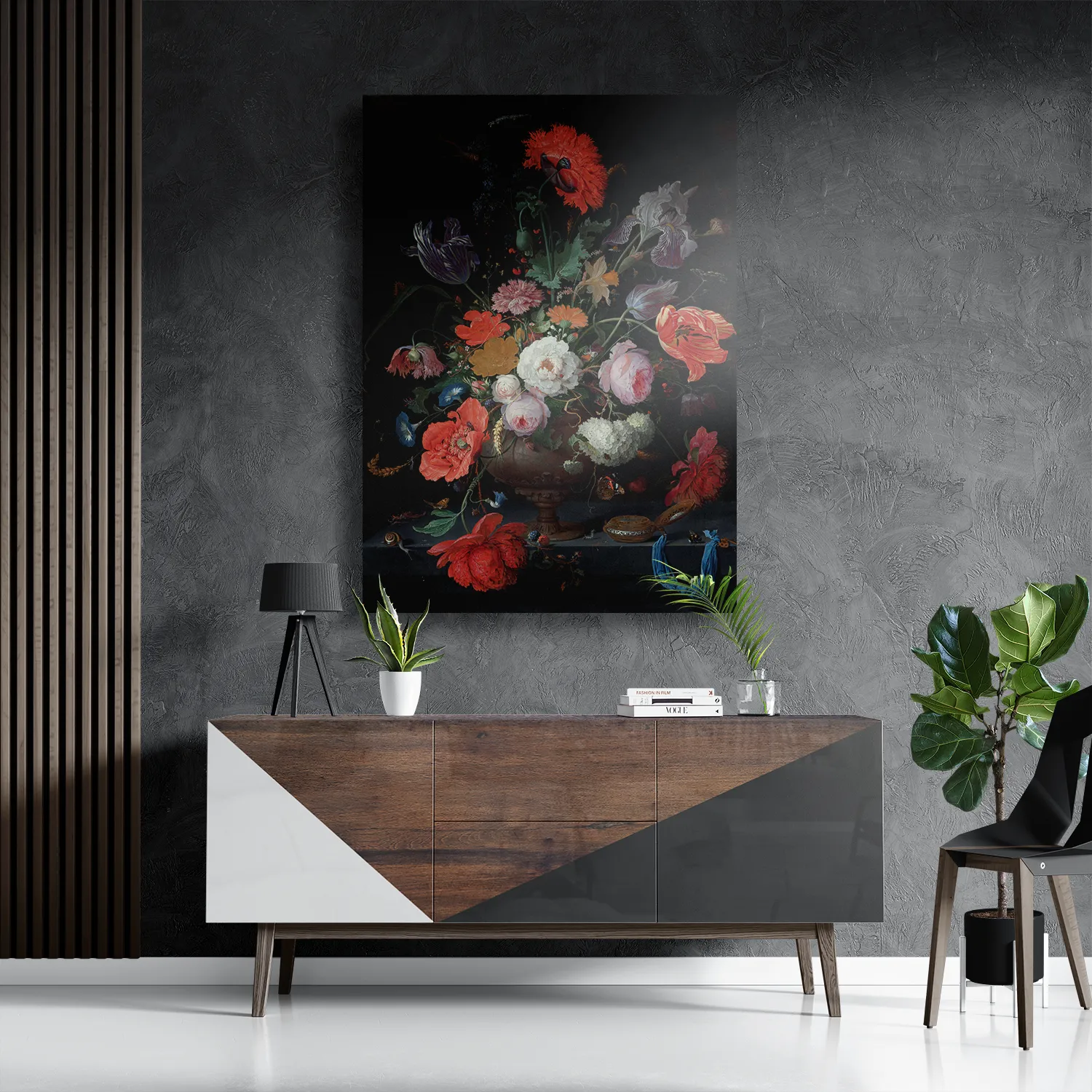 Schilderij Abraham Mignon Stilleven met bloemen en een horloge 1660-1679 Rechthoek Verticaal Template DB 50 70 Verticaal Om 26 3