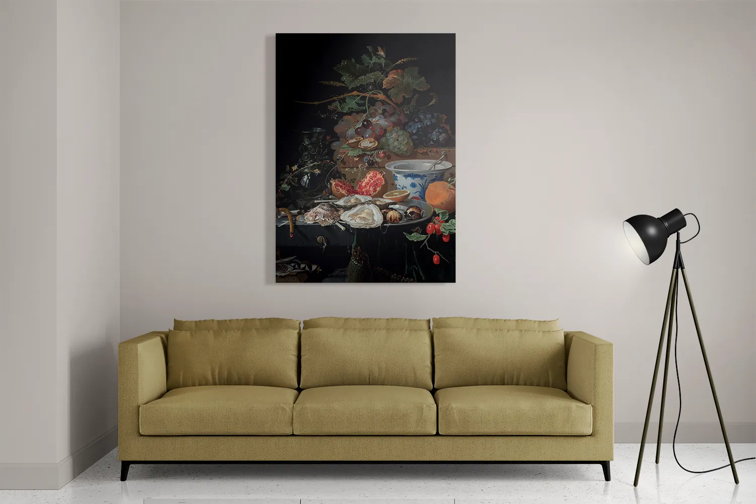 Schilderij Abraham Mignon Stilleven met vruchten, oesters en een porseleinen kom 1660-1679 Rechthoek Verticaal Template DB 50 70 Verticaal Om 28 2