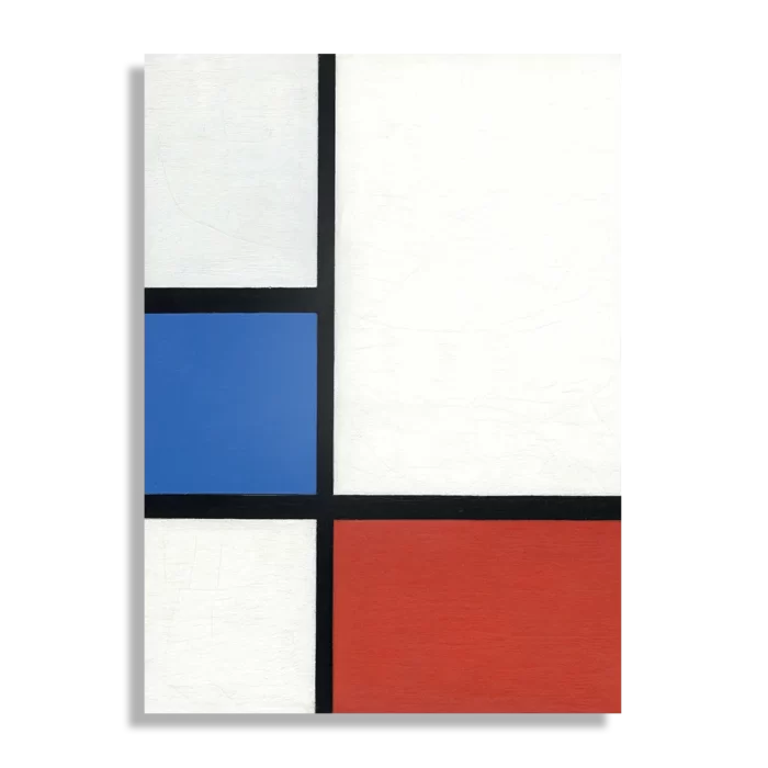 Schilderij Mondriaan de Blauwe vlakte Rechthoek Verticaal Template DB 50 70 Verticaal Om 3 1