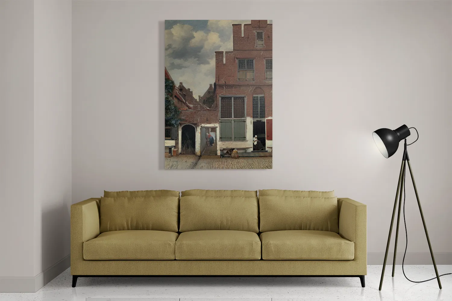 Schilderij Johannes Vermeer Gezicht op huizen in Delft 1658 Rechthoek Verticaal Template DB 50 70 Verticaal Om 30 2