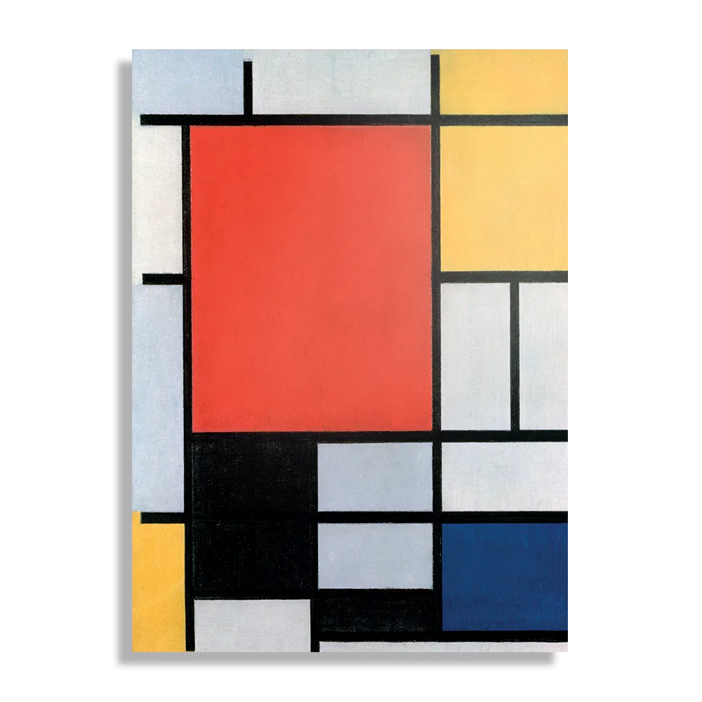 Schilderij Mondriaan Gele Hokjes Rechthoek Verticaal Template DB 50 70 Verticaal Om 4 1
