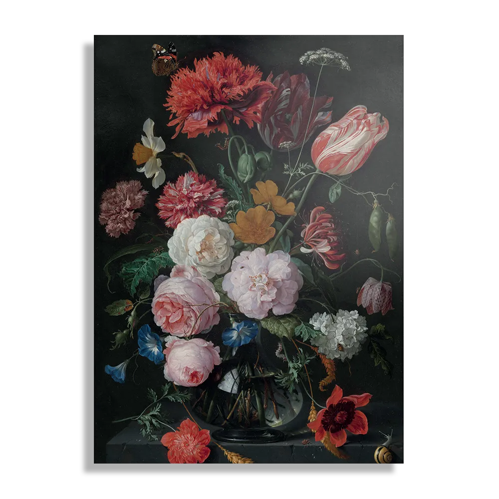 Schilderij Jan Davidsz Bloemen in een glazen vaas 1716 Rechthoek Verticaal Template DB 50 70 Verticaal Om 5 1