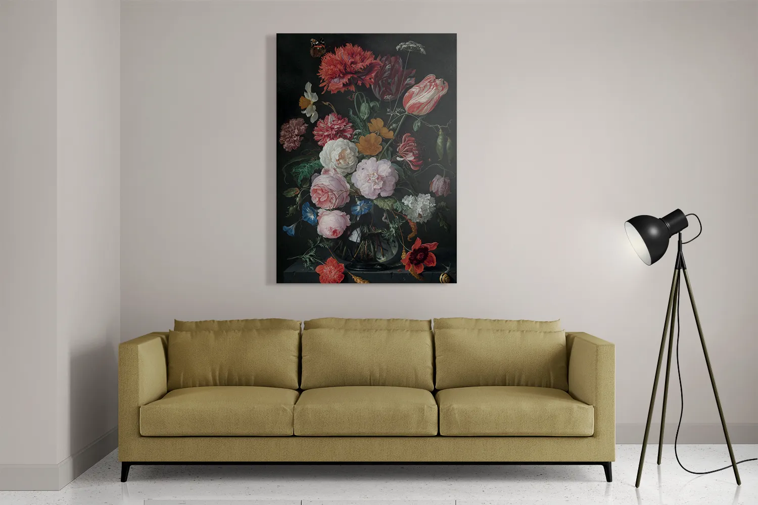 Schilderij Jan Davidsz Bloemen in een glazen vaas 1716 Rechthoek Verticaal Template DB 50 70 Verticaal Om 5 2