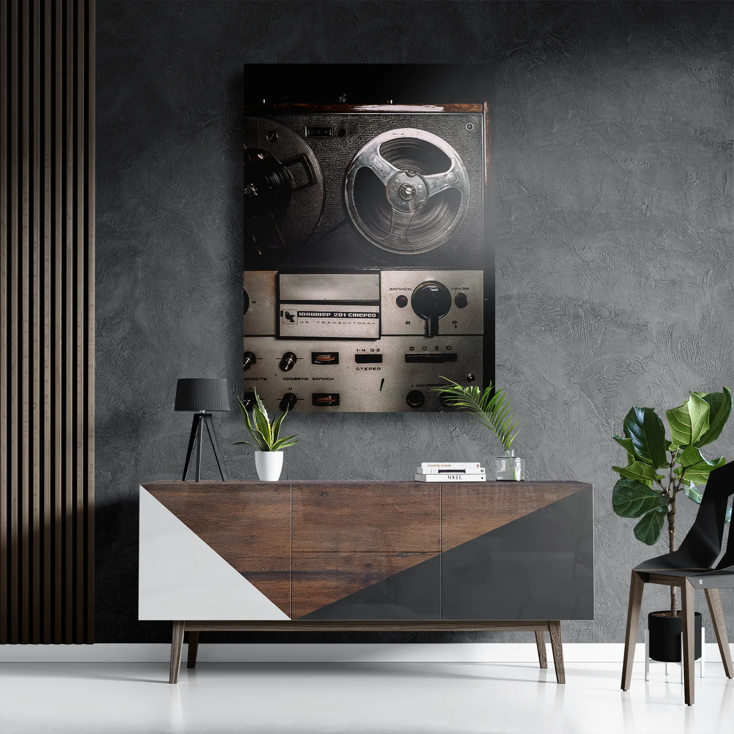 Template_DB_50-70_Verticaal_Retro_11-3 Schilderij De Oude Bandrecorder Rechthoek Verticaal Template DB 50 70 Verticaal Retro 11 3