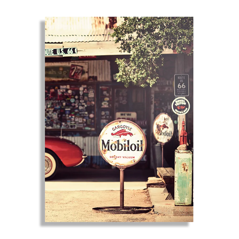 Schilderij Route 66 Rechthoek Verticaal Template DB 50 70 Verticaal Retro 12 1