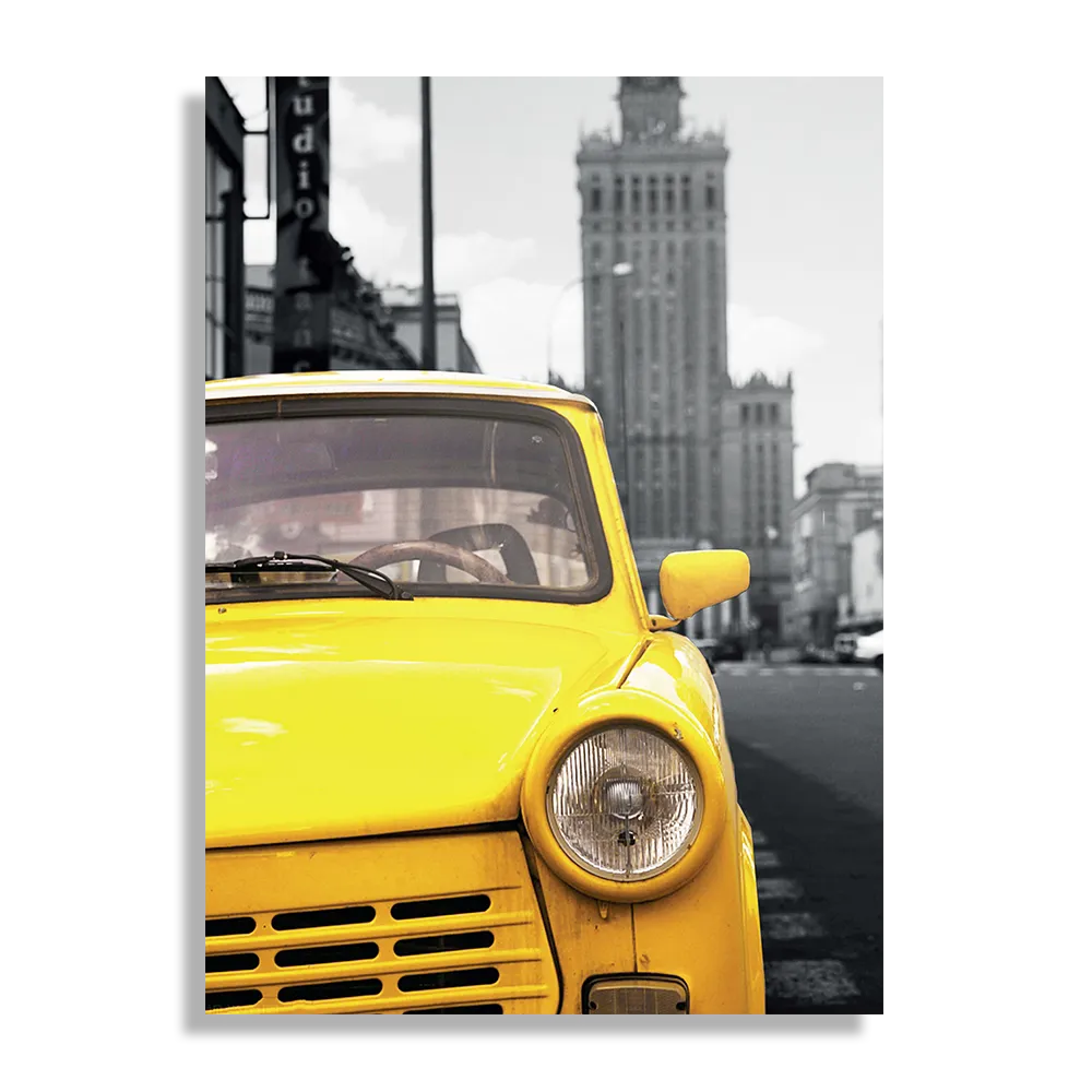 Schilderij Old School Gele Taxi 02 Rechthoek Verticaal Template DB 50 70 Verticaal Retro 16 1