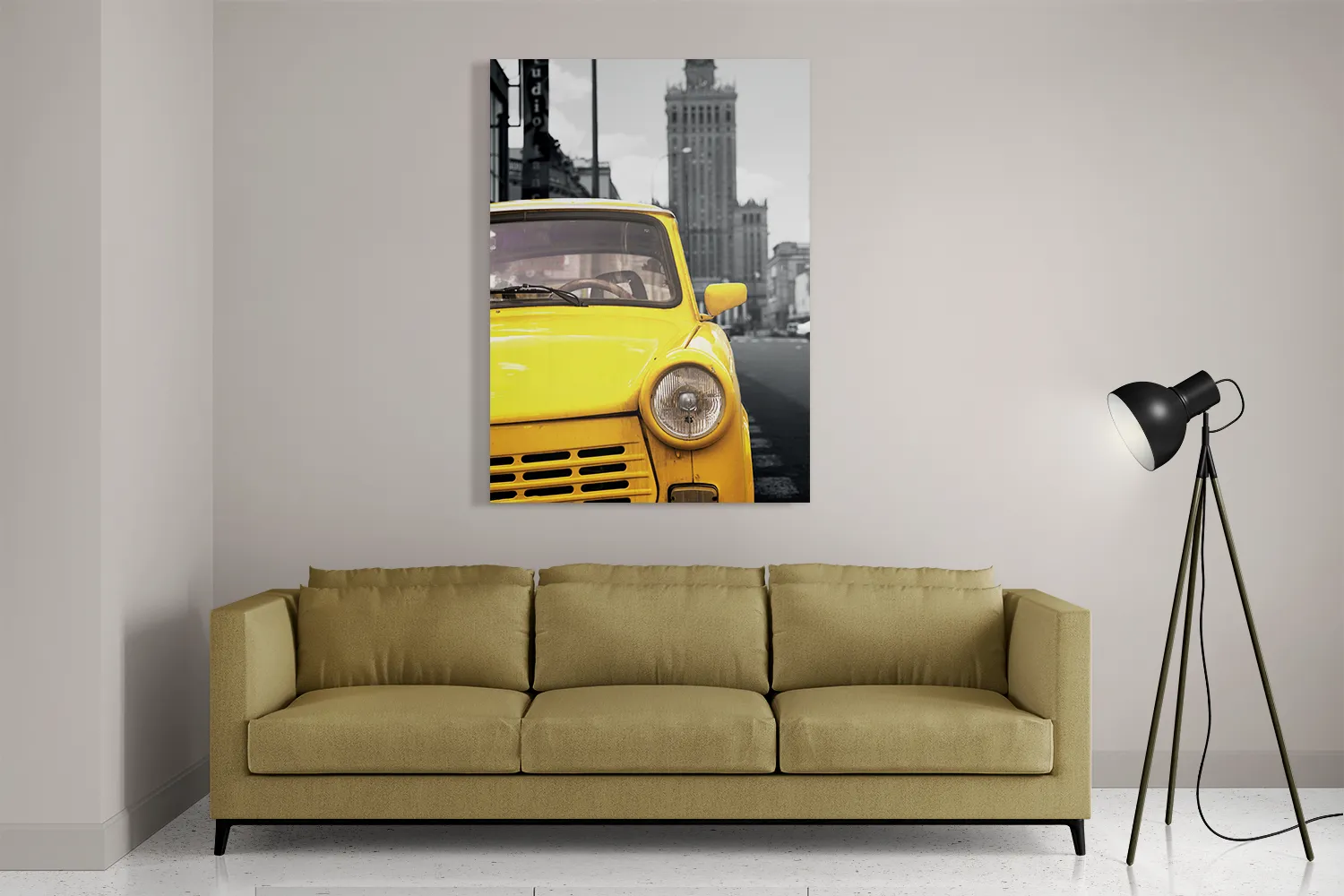 Schilderij Old School Gele Taxi 02 Rechthoek Verticaal Template DB 50 70 Verticaal Retro 16 2