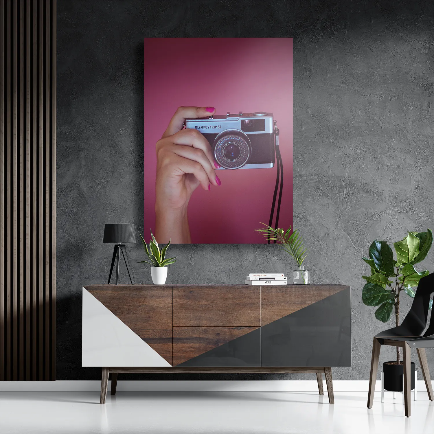 Schilderij Old School Scooter Rechthoek Verticaal Template DB 50 70 Verticaal Retro 2 3