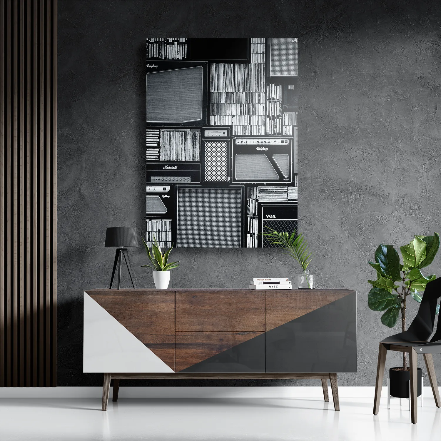 Schilderij De Oude Platenzaak Rechthoek Verticaal Template DB 50 70 Verticaal Retro 8 3