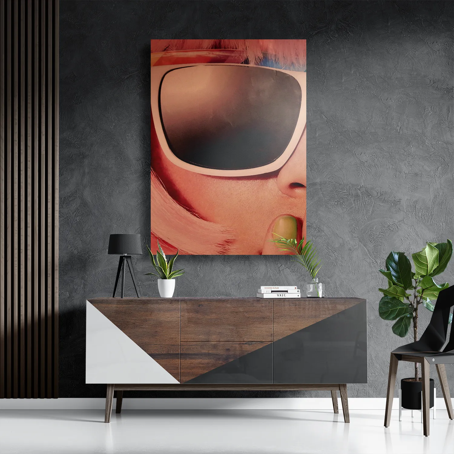 Schilderij Keep Silence Hippie Rechthoek Verticaal Template DB 50 70 Verticaal Retro 9 3