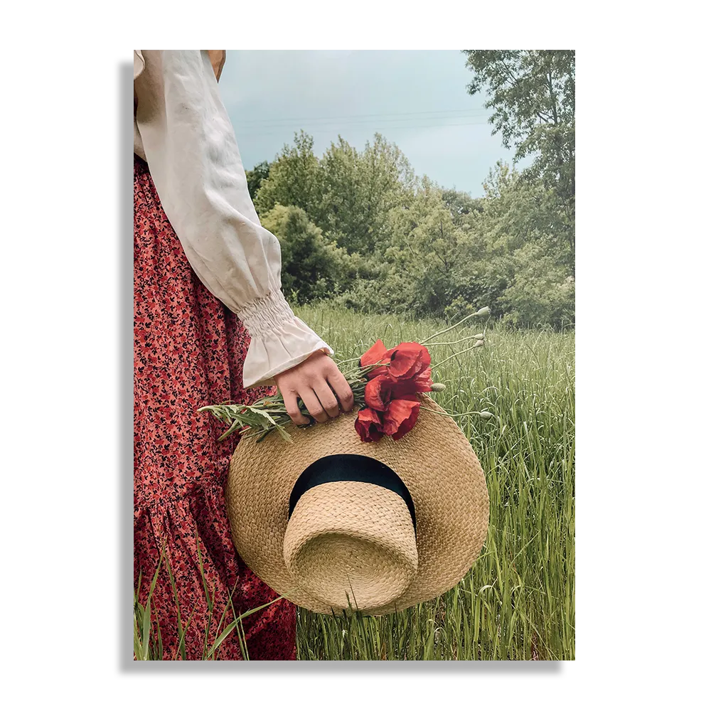 Schilderij Vrouw Met Rode Roos Rechthoek Verticaal Template DB 50 70 Verticaal Romantisch 11 1