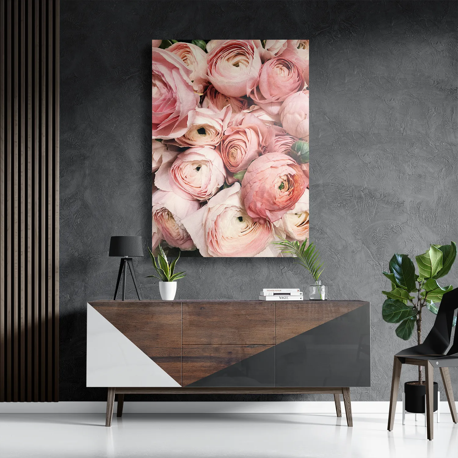 Schilderij Roze Rozen Boeket Rechthoek Verticaal Template DB 50 70 Verticaal Romantisch 13 3