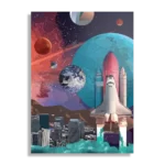 Schilderij The Space Race Rechthoek Verticaal Template DB 50 70 Verticaal Ruimtevaart 10 1