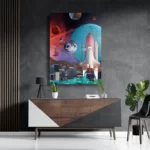 Schilderij The Space Race Rechthoek Verticaal Template DB 50 70 Verticaal Ruimtevaart 10 3