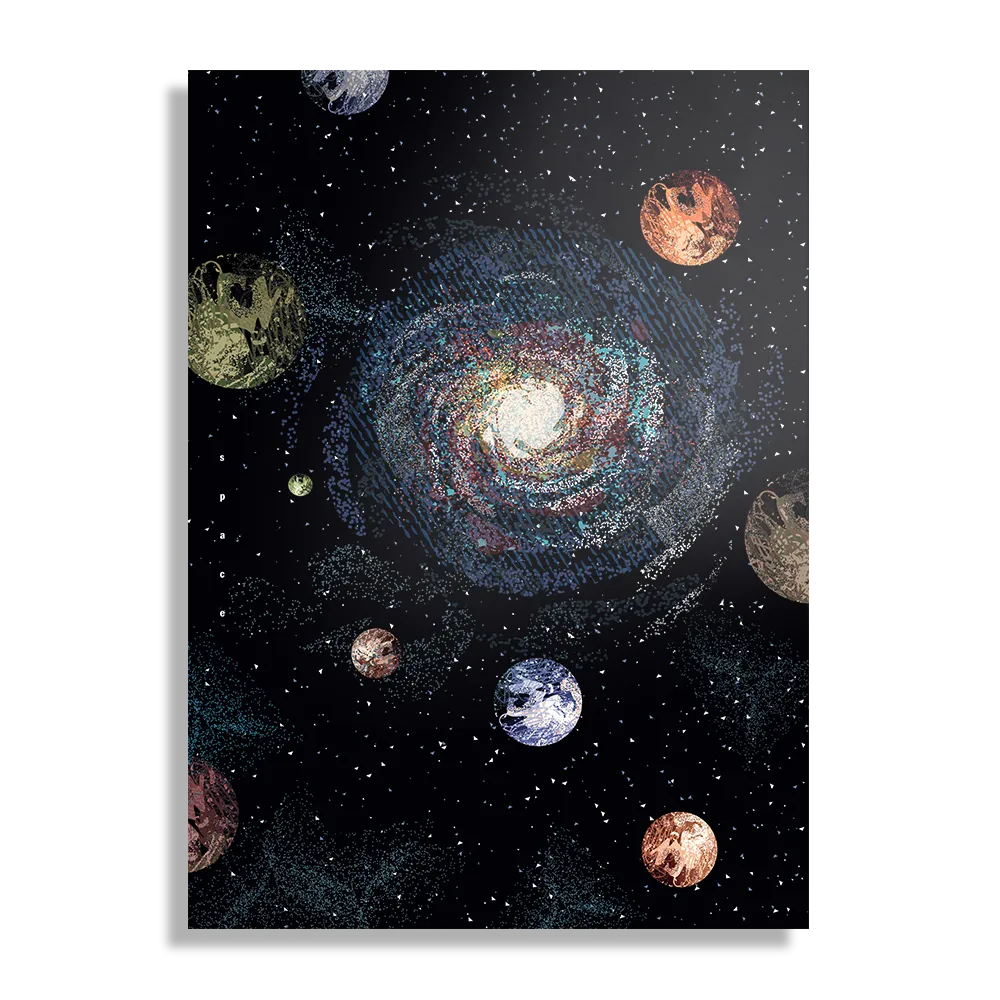 Schilderij Ons planetenstelsel Rechthoek Verticaal Template DB 50 70 Verticaal Ruimtevaart 15 1