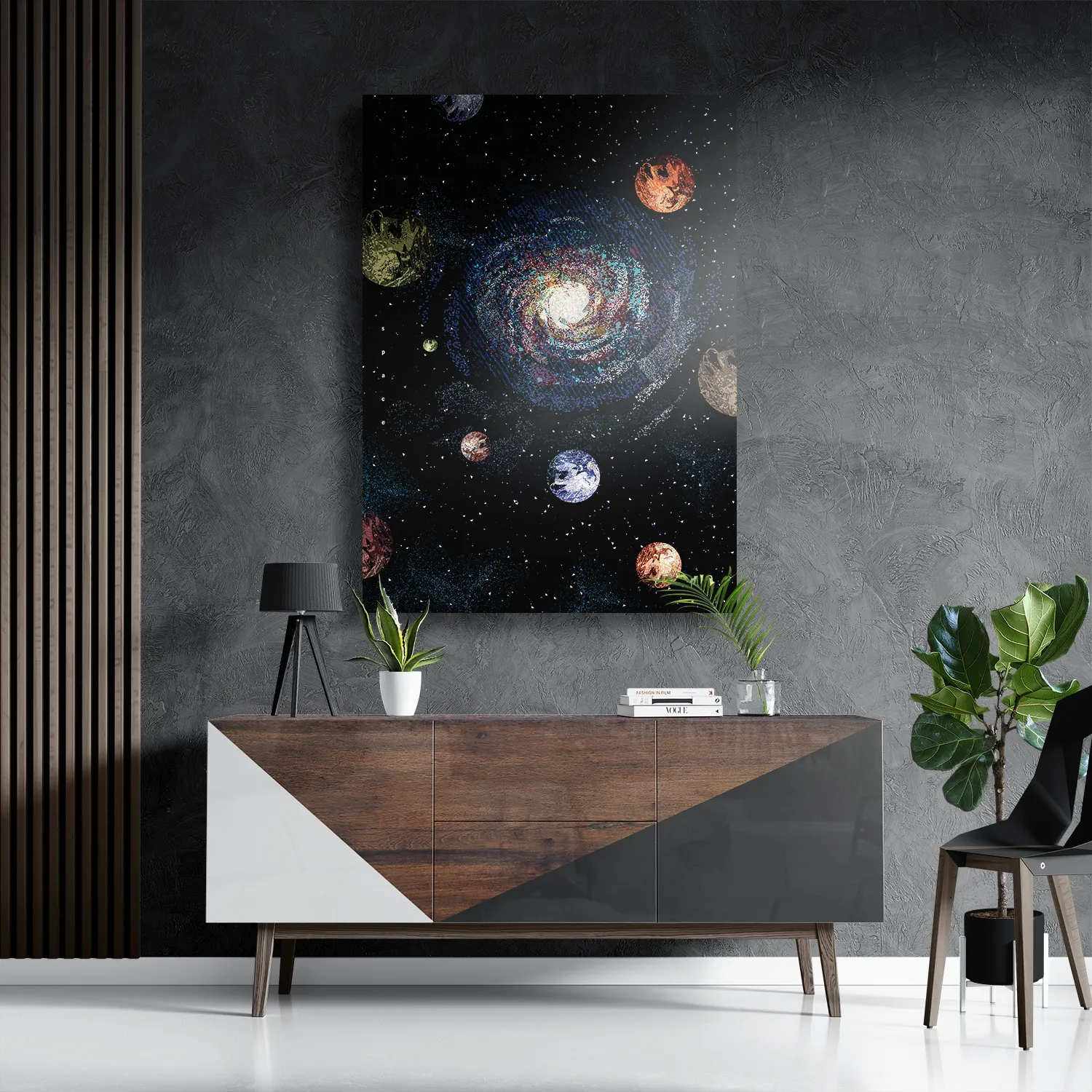 Schilderij Ons planetenstelsel Rechthoek Verticaal Template DB 50 70 Verticaal Ruimtevaart 15 3