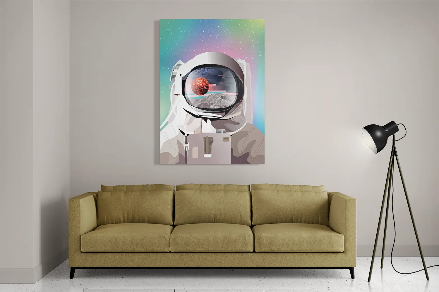 Schilderij De Reflectie Rechthoek Verticaal Template DB 50 70 Verticaal Ruimtevaart 16 2