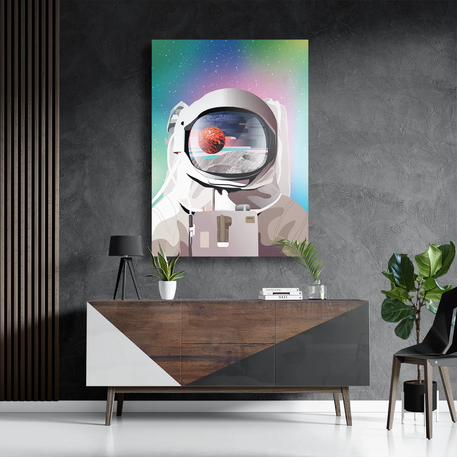 Schilderij De Reflectie Rechthoek Verticaal Template DB 50 70 Verticaal Ruimtevaart 16 3