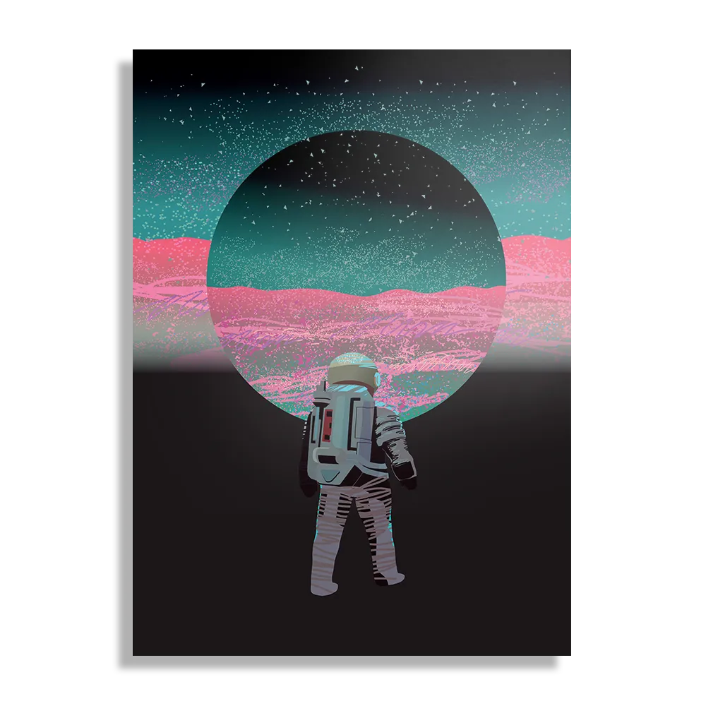 Schilderij Retro austronaut Rechthoek Verticaal Template DB 50 70 Verticaal Ruimtevaart 17 1