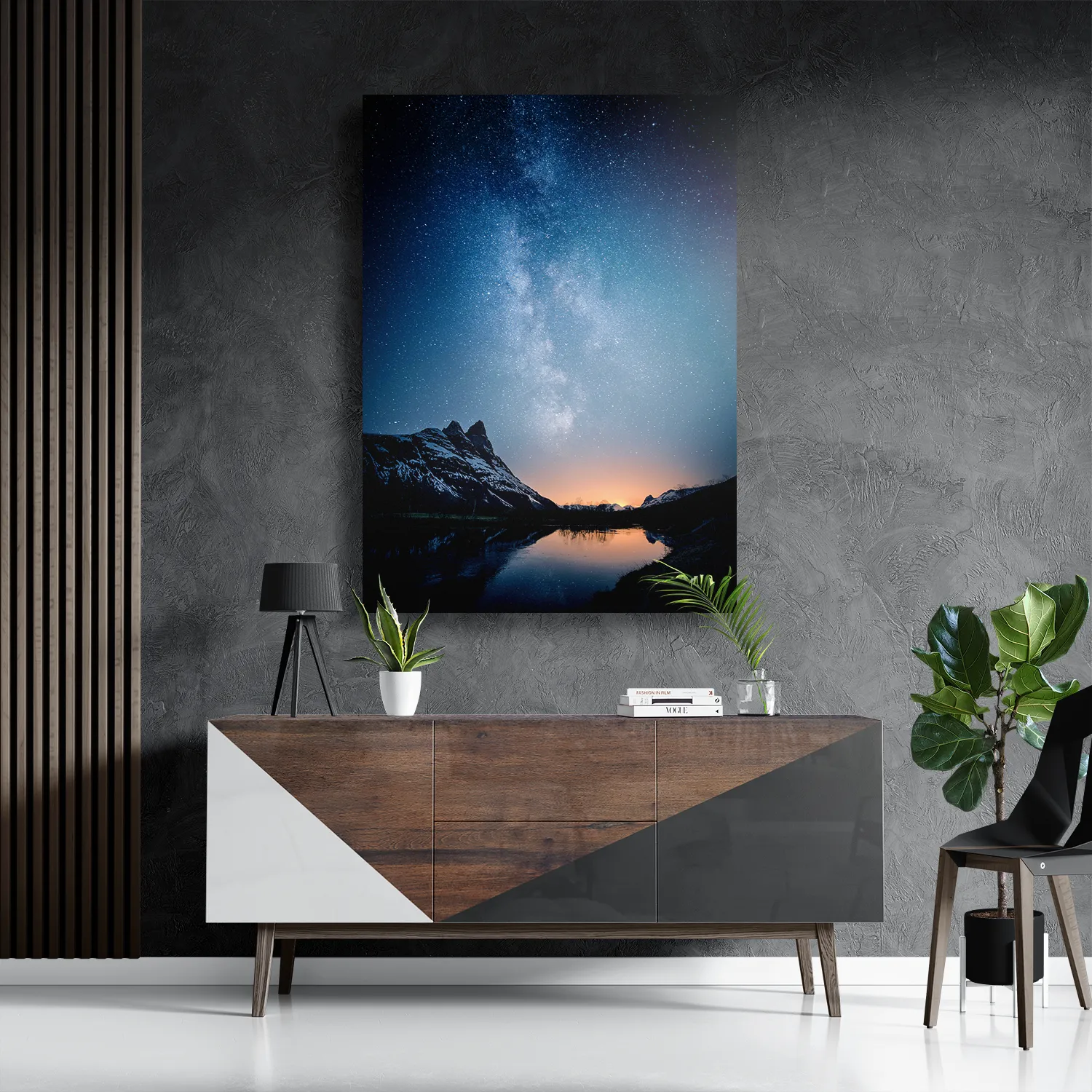 Schilderij De blauwe melkweg Rechthoek Verticaal Template DB 50 70 Verticaal Ruimtevaart 19 3