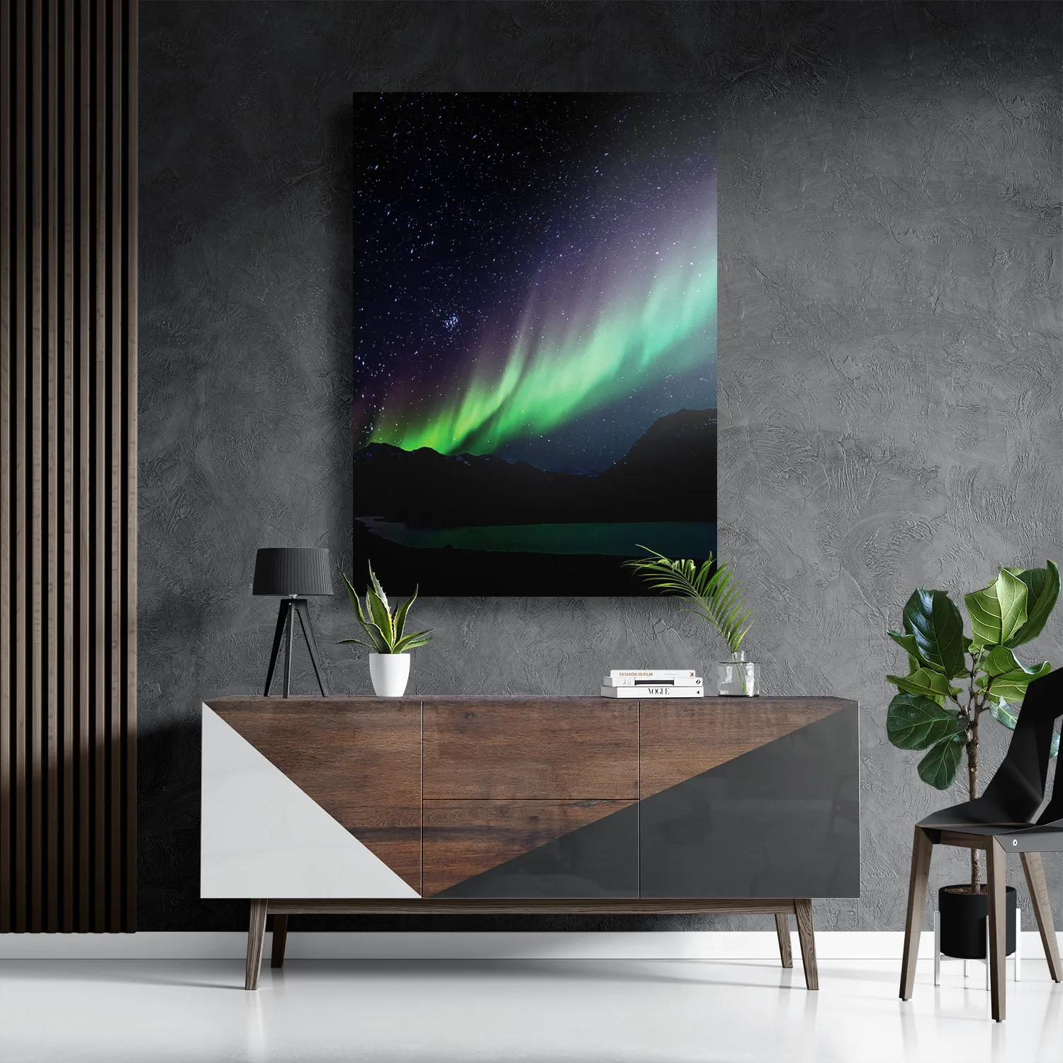 Schilderij Het Noorderlicht Rechthoek Verticaal Template DB 50 70 Verticaal Ruimtevaart 8 3