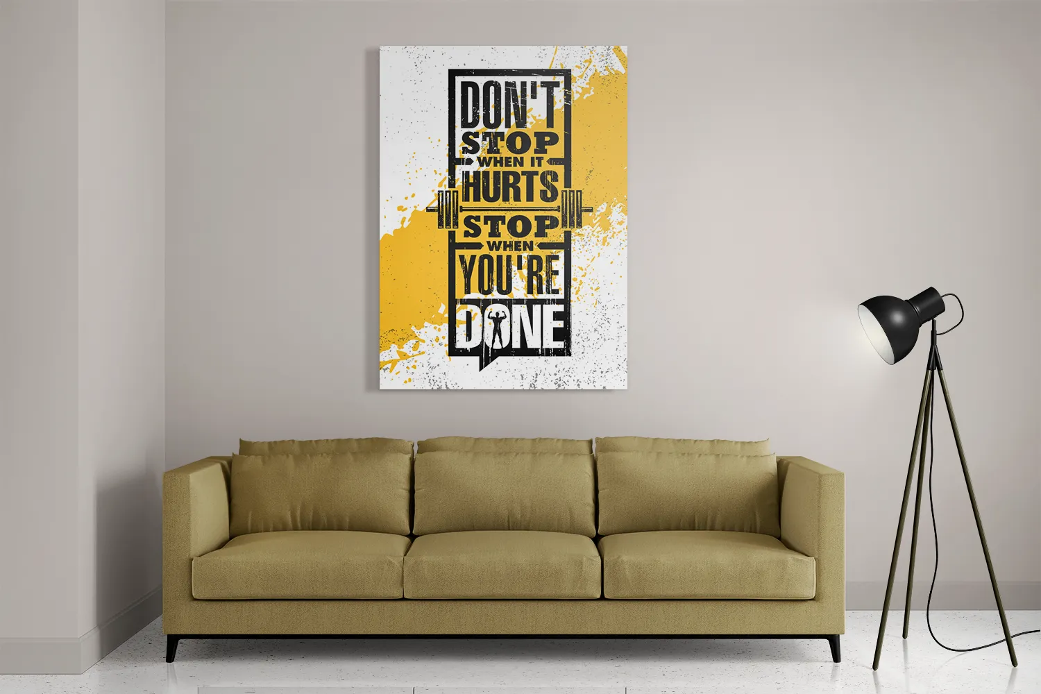 Schilderij Don't Stop When It Hurts, Stop When You're Done Rechthoek Verticaal Template DB 50 70 Verticaal Sport 11 2