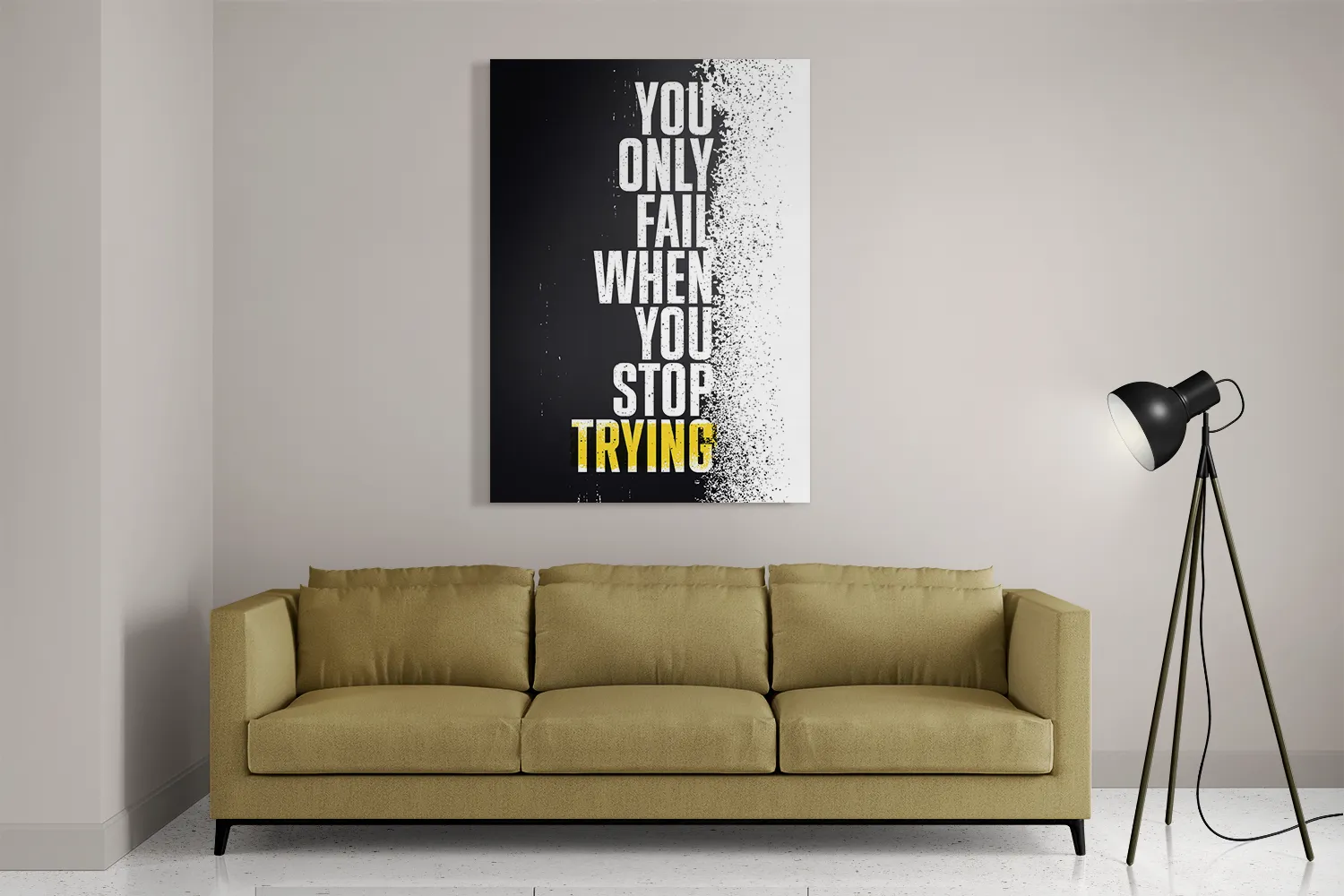 Schilderij Only Fail When You Stop Trying Rechthoek Verticaal Template DB 50 70 Verticaal Sport 17 2