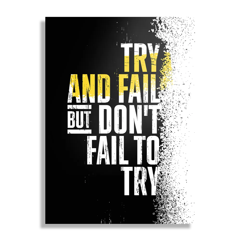 Schilderij Try And Fail, But Don't Fail To Try Rechthoek Verticaal Template DB 50 70 Verticaal Sport 18 1
