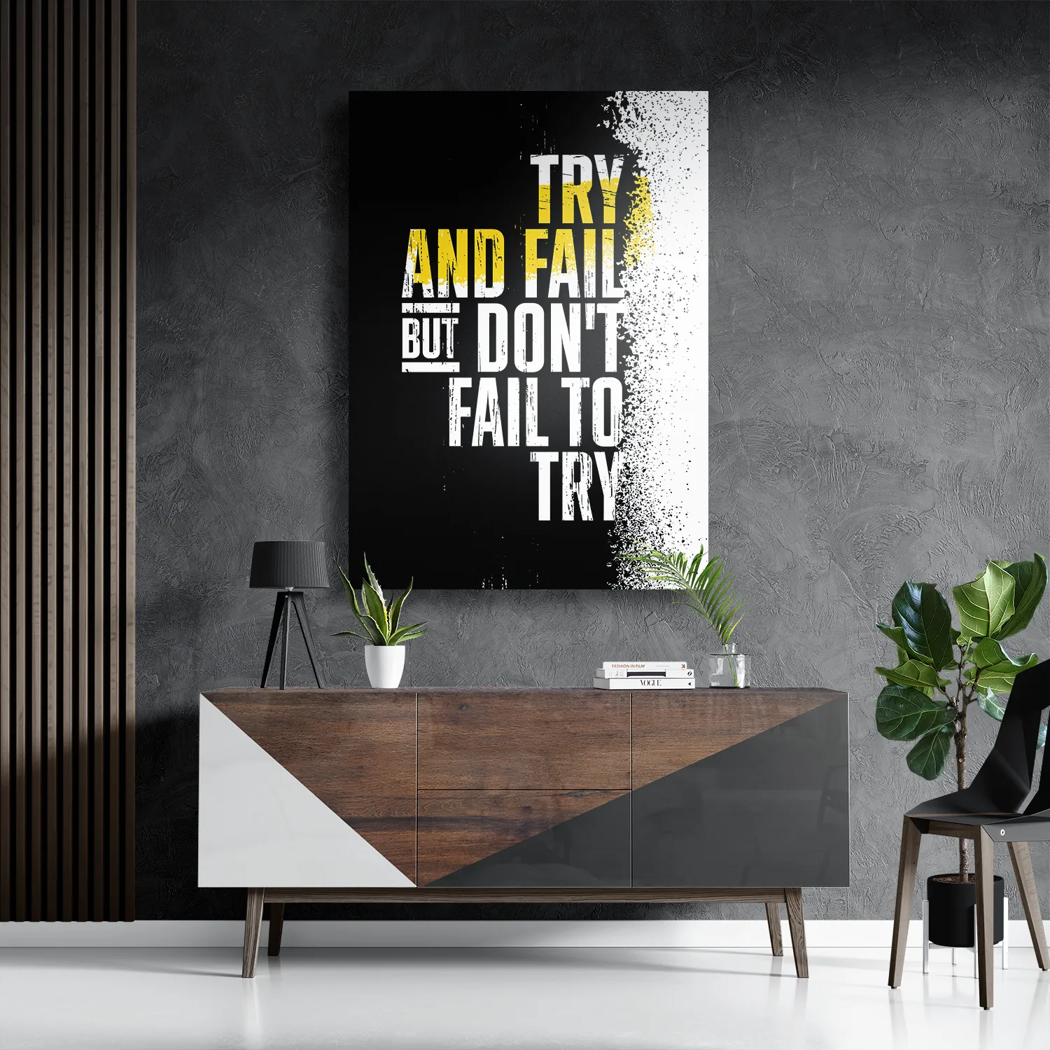 Schilderij Try And Fail, But Don't Fail To Try Rechthoek Verticaal Template DB 50 70 Verticaal Sport 18 3