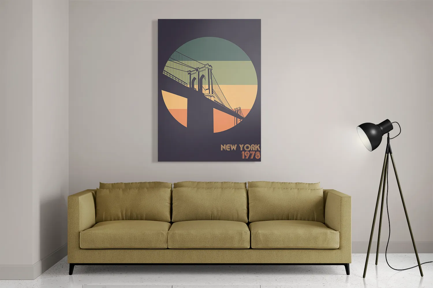 Schilderij New York 1978 Illustratie Rechthoek Verticaal Template DB 50 70 Verticaal Steden 11 2