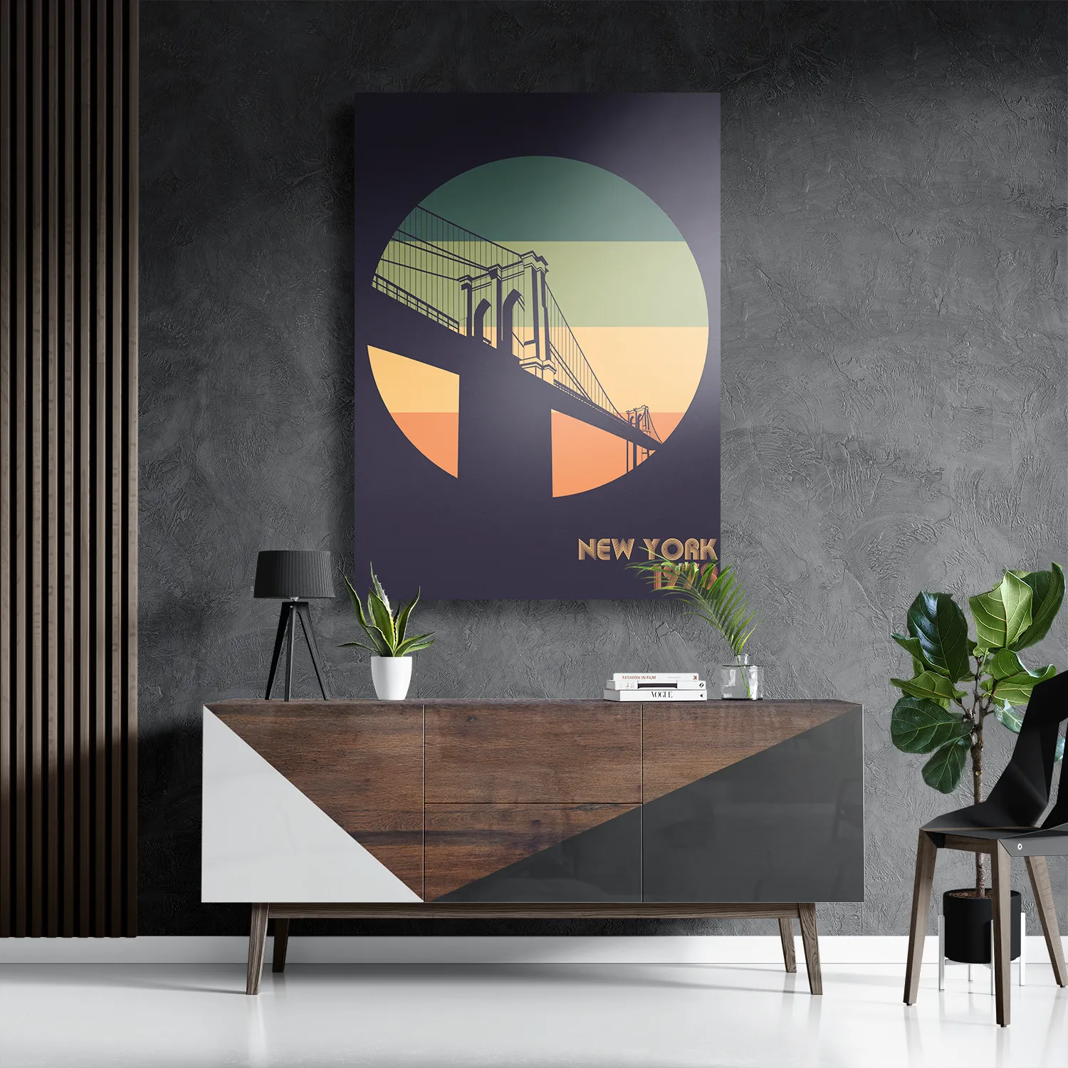 Schilderij New York 1978 Illustratie Rechthoek Verticaal Template DB 50 70 Verticaal Steden 11 3