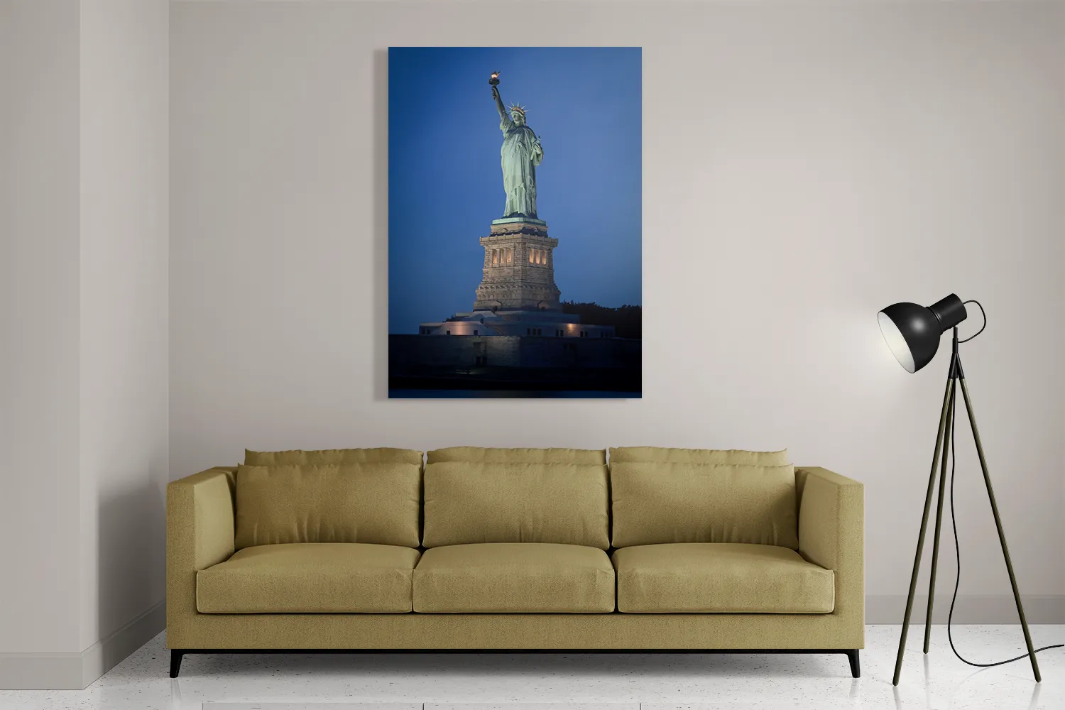 Schilderij Vrijheidsbeeld New York Donker 01 Rechthoek Verticaal Template DB 50 70 Verticaal Steden 18 2