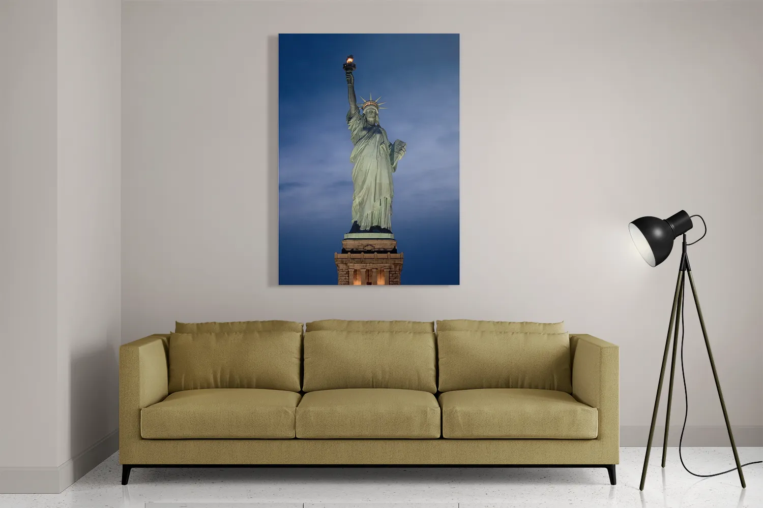 Schilderij Vrijheidsbeeld New York Donker 02 Rechthoek Verticaal Template DB 50 70 Verticaal Steden 19 2