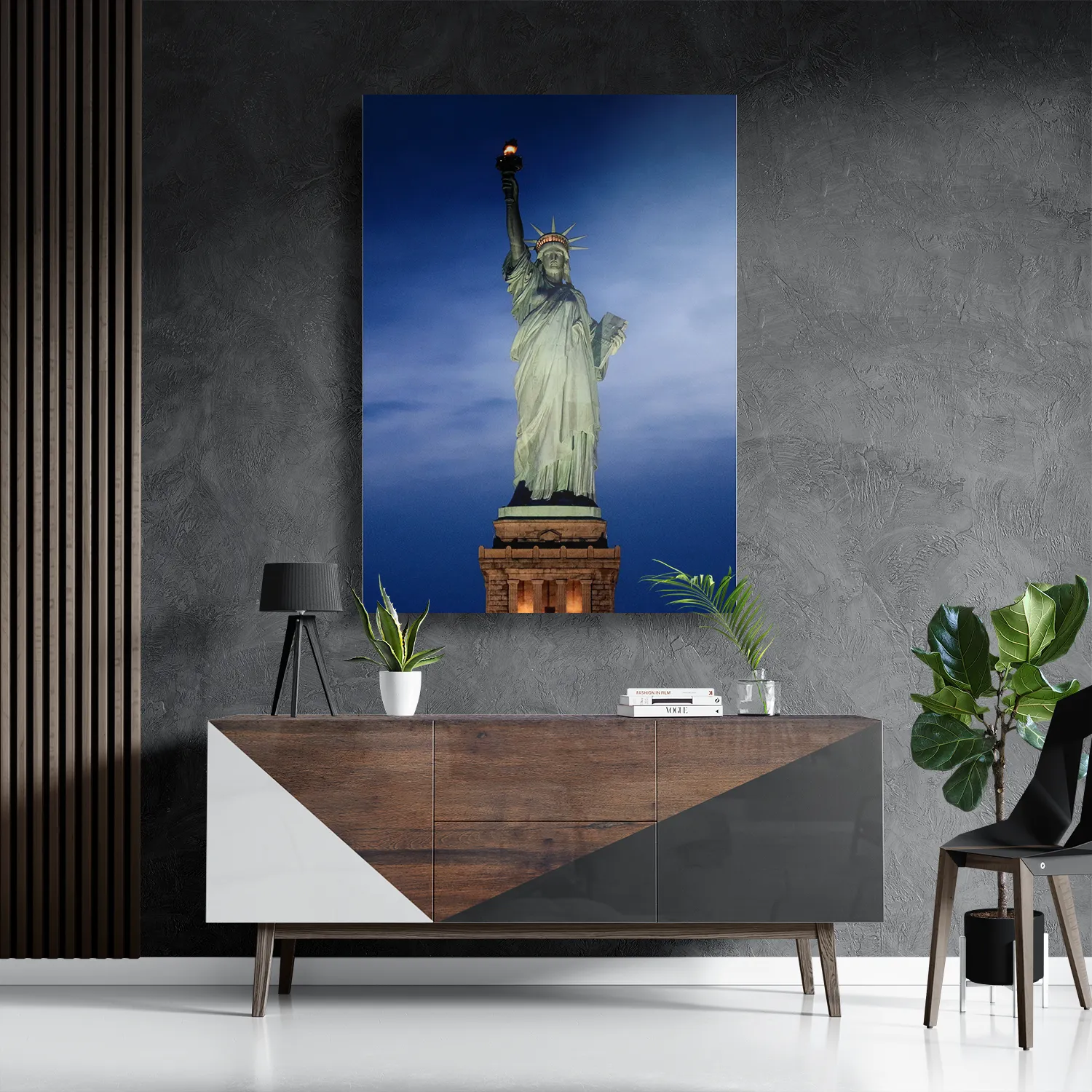 Schilderij Vrijheidsbeeld New York Donker 02 Rechthoek Verticaal Template DB 50 70 Verticaal Steden 19 3