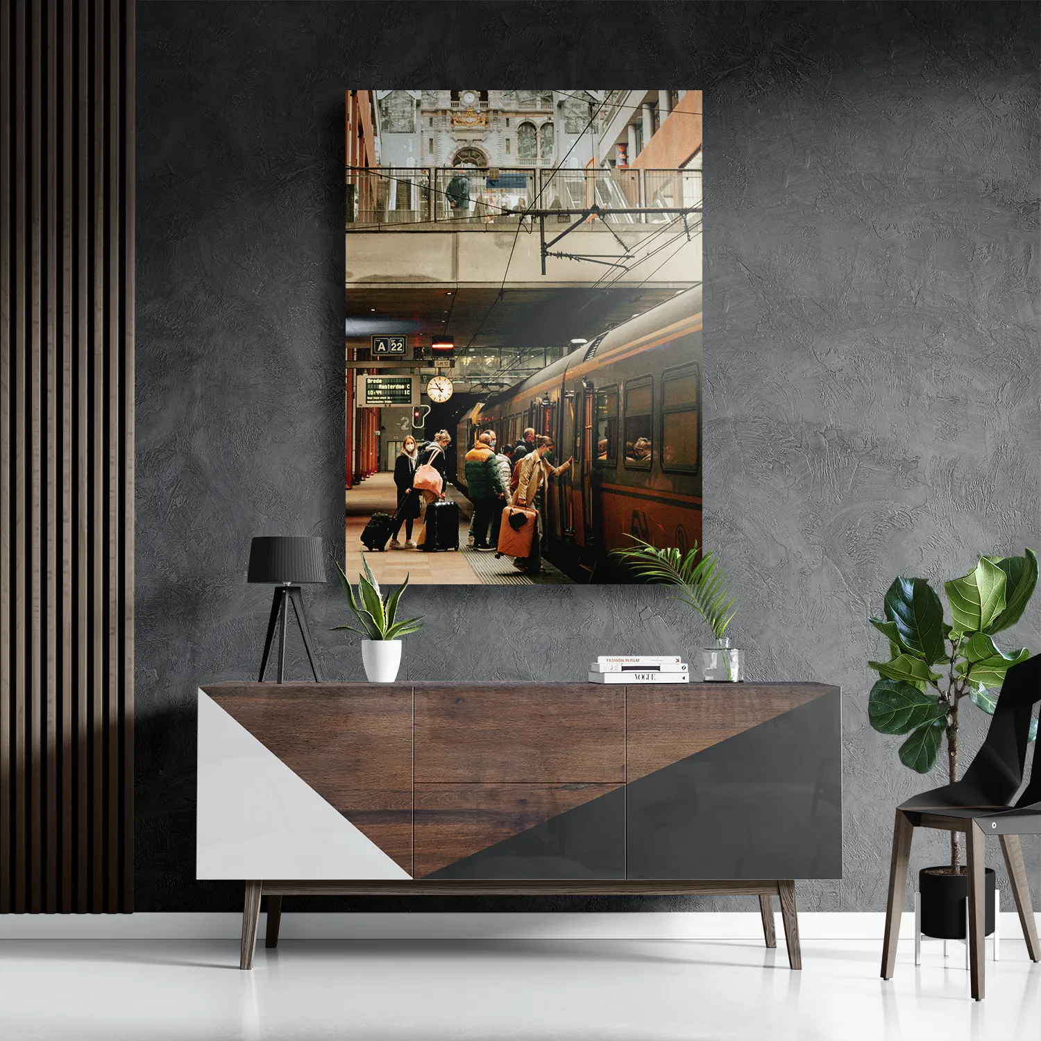Schilderij Station Nederland NS Old School Rechthoek Verticaal Template DB 50 70 Verticaal Steden 22 3