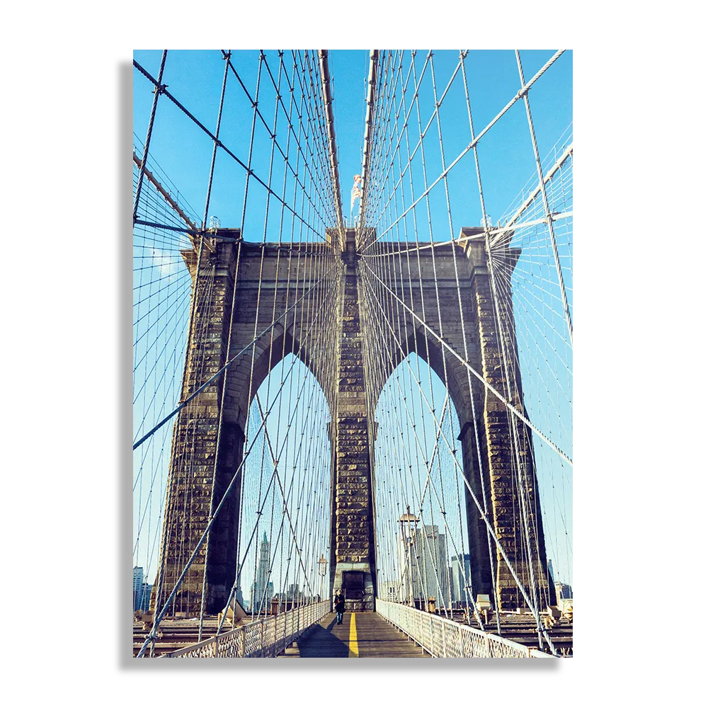 Schilderij Brooklyn Bridge New York Voetganger Rechthoek Verticaal Template DB 50 70 Verticaal Steden 26 1