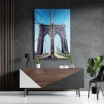 Schilderij Brooklyn Bridge New York Voetganger Rechthoek Verticaal Template DB 50 70 Verticaal Steden 26 3